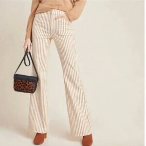 NWT Anthropologie Kellie Striped Wide Leg Boho Pants Size 28